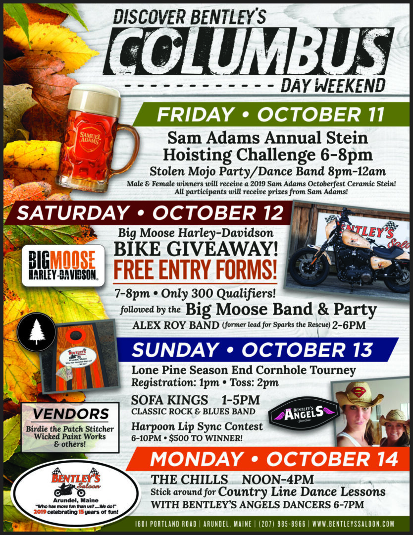 COLUMBUS DAY WKND EVENTS Bentley's Saloon