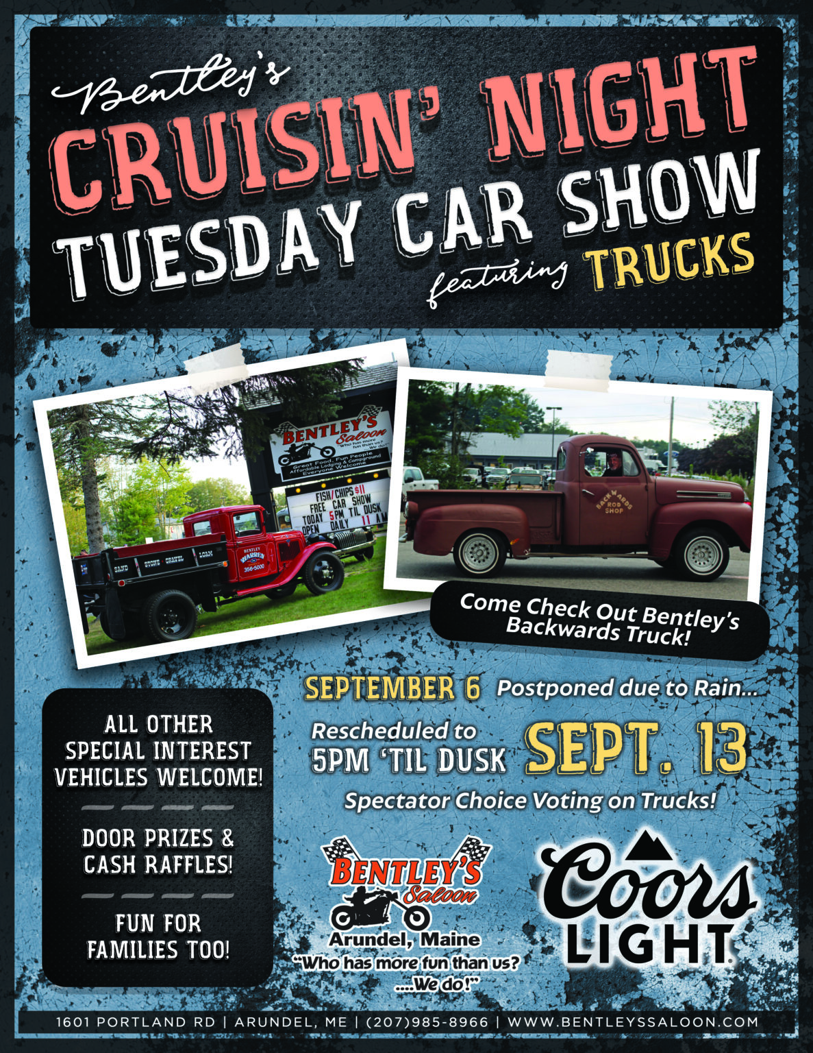 Cruisin' Night Tuesday Car Show Featuring Trucks - Bentley's Saloon