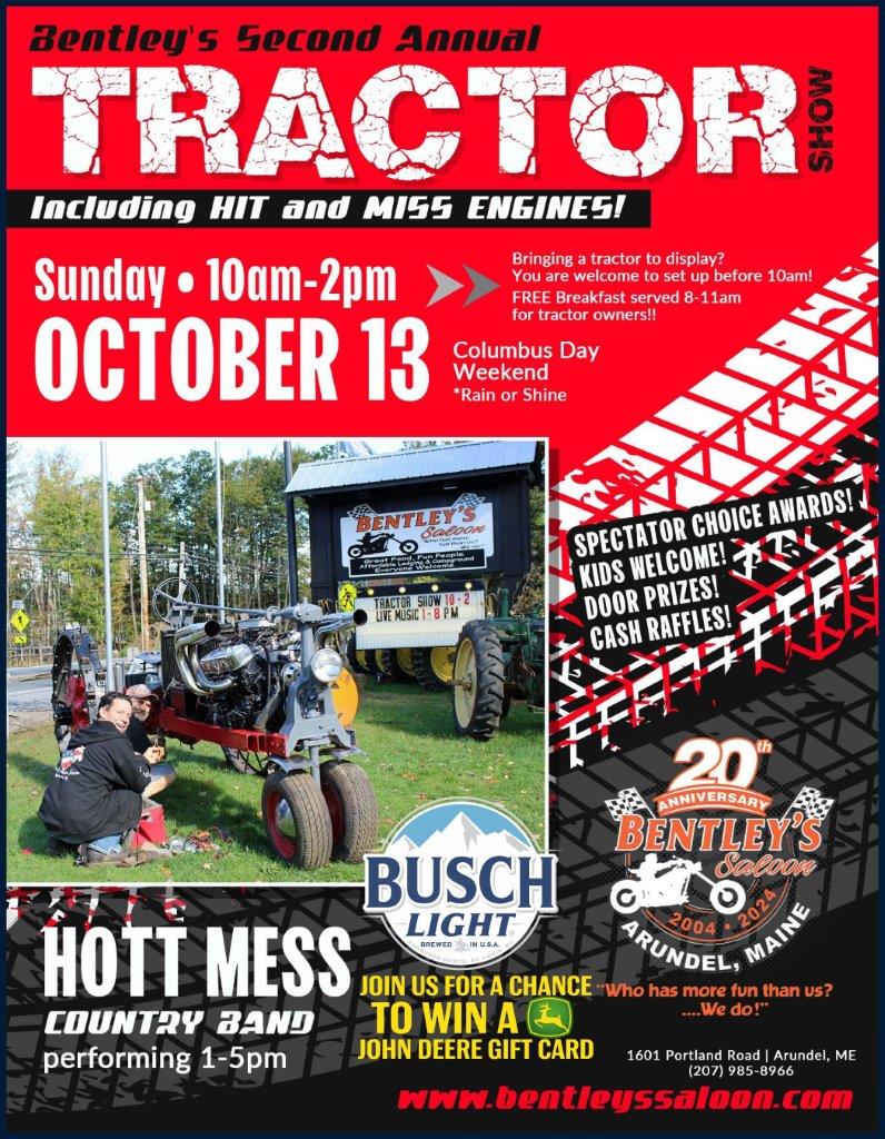 A poster advertising an event with a tractor.