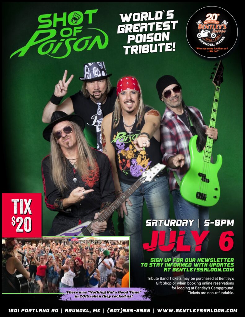 A poster of the poison tribute band