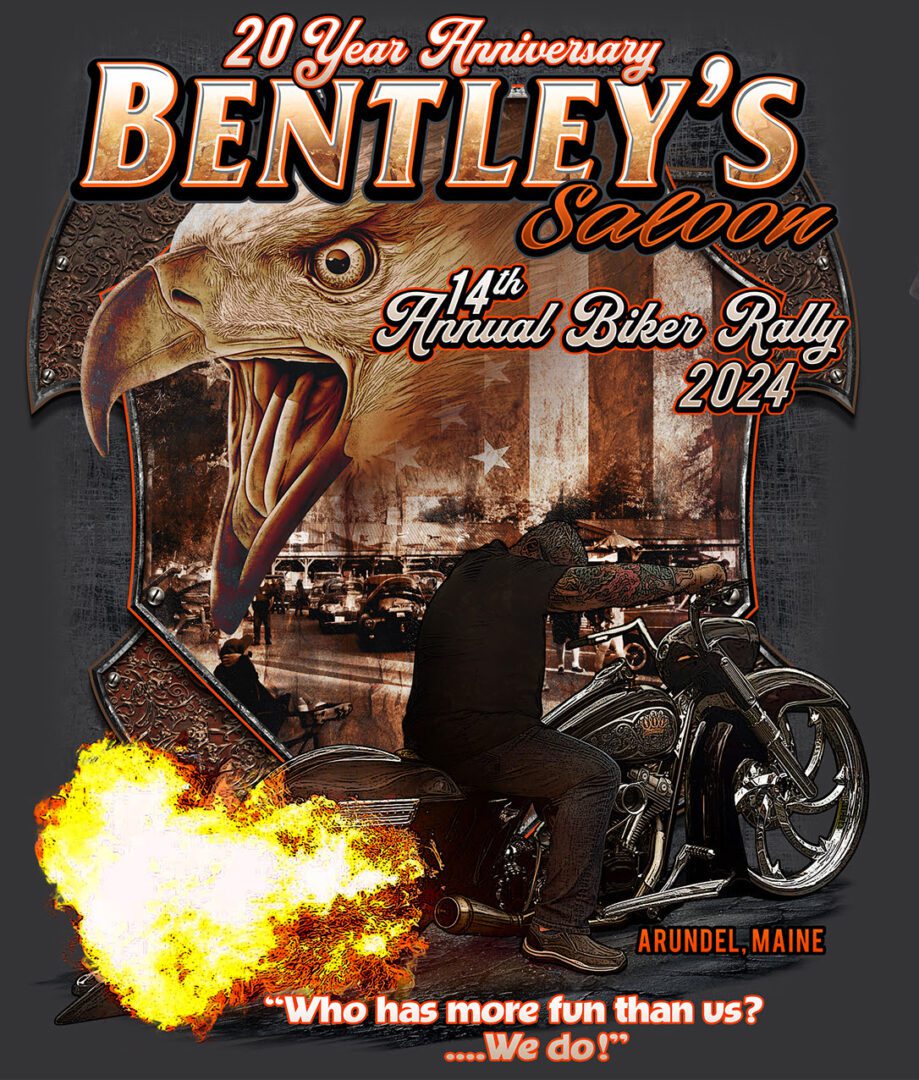 Men's 2024 Biker Rally Tee - Bentley's Saloon