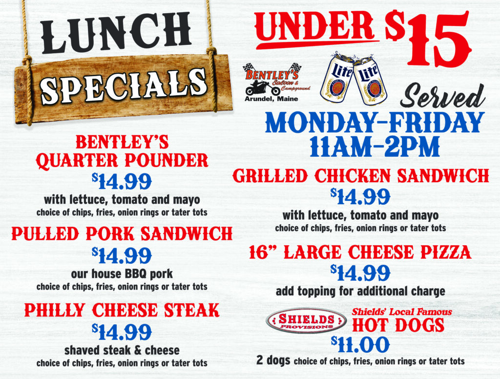 Bentley's Lunch Specials 2025