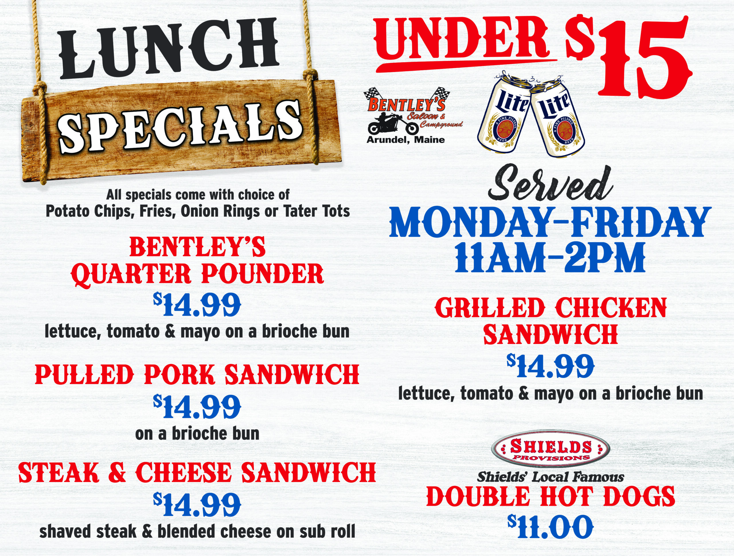 Bentley's Lunch Specials 2026