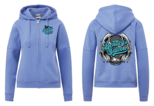 Ladies Zip Hoodie Blue Iris