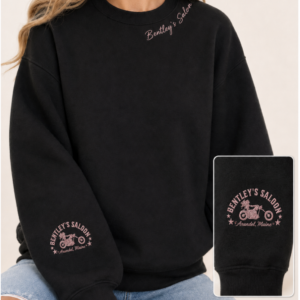 Ladies Embroidered Crop Fleece sweatshirt